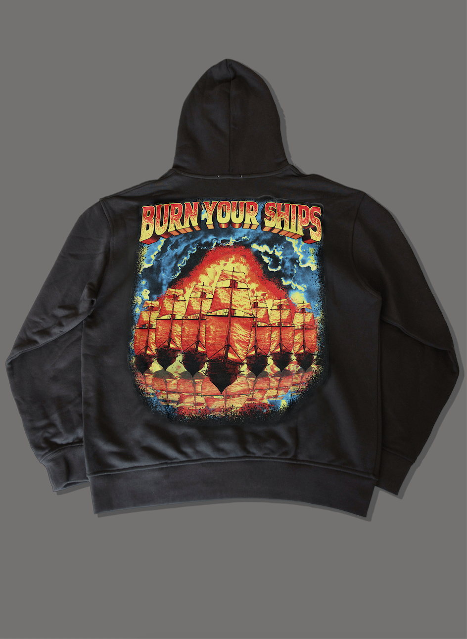 BLACK HOODIE - BID x Burn Your Ships